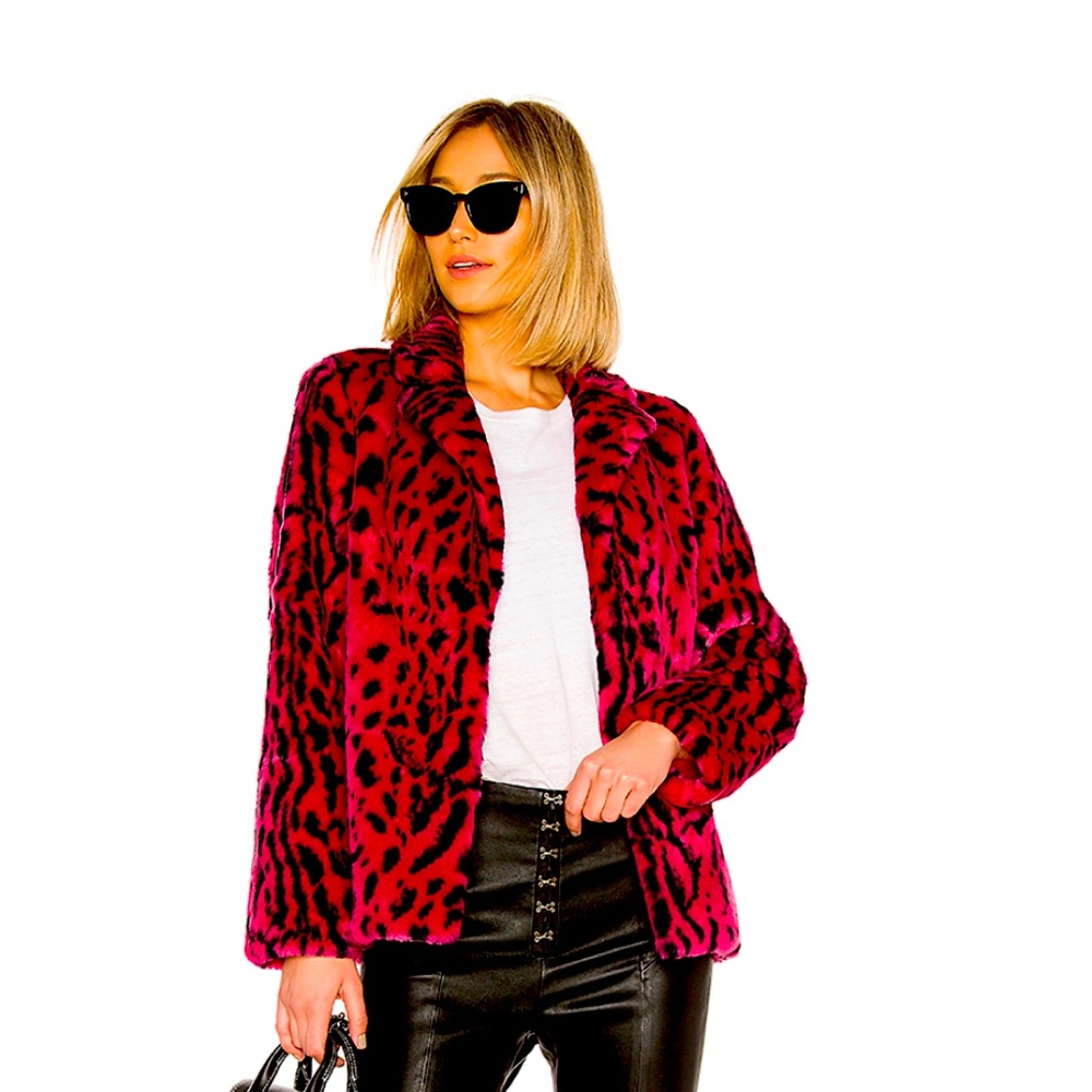House of Harlow Fuchsia Cheetah Fur